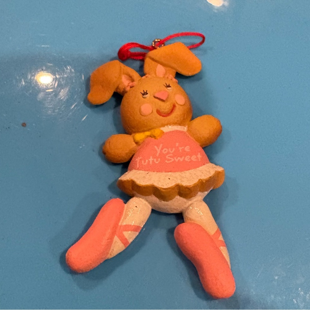 1988 Hallmark You're Tutu Sweet ballerina bunny rabbit Christmas ornament - Picture 2 of 8